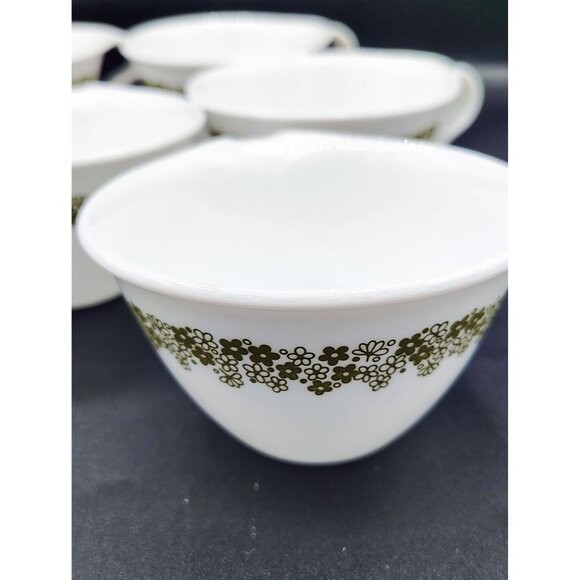 Coffee Cups Spring Blossom Green Crazy Daisy Corning Ware Vintage Lot of 7 - Picture 3 of 13